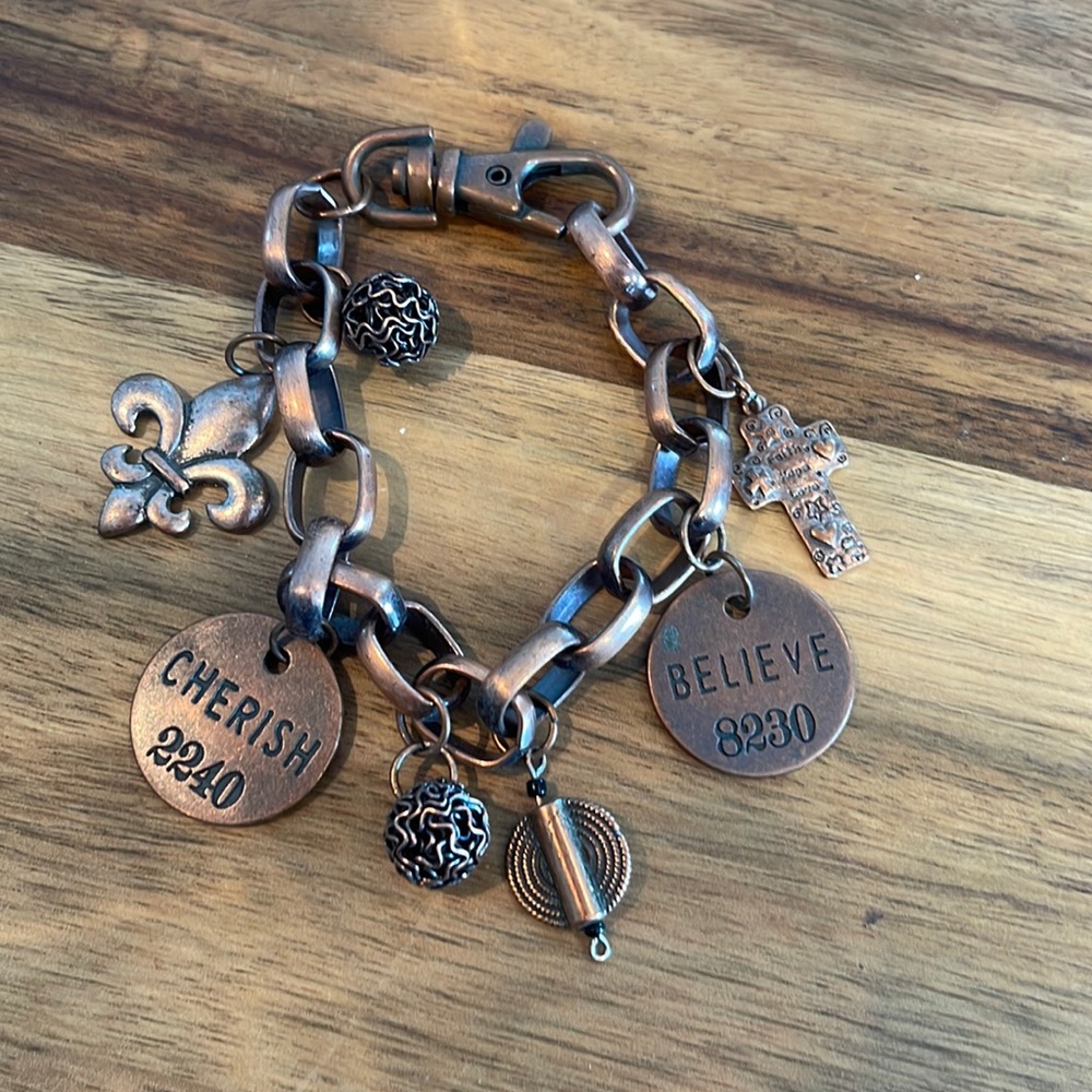Copper looking charm bracelet